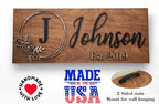 Custom Family Name Sign | Personalized Wooden Wedding Gift | Rustic Last Name Wood Plaque | Established Date Sign |Аnniversаrу (Johnson Style)