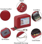 GOIACII Small Genuine Leather Wallet for Women, RFID Blocking Credit Card Holder Wallet