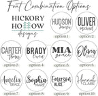 Custom Round Nursery Name Sign, Personalized Wooden Wall Plaque, 12" 18" 24", 30" 3D Wall Art for Children & Kids Rooms, Baby Shower, Hickory Hollow Designs (Oliver Michael)