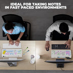 Desktop Whiteboard - Glass Dry Erase White Board - Desk Computer Buddy – Home Office & Studying Essentials - with Phone & Tablet Slot, Storage Compartment - Includes 4 Markers, 1 Eraser (2 Pack)
