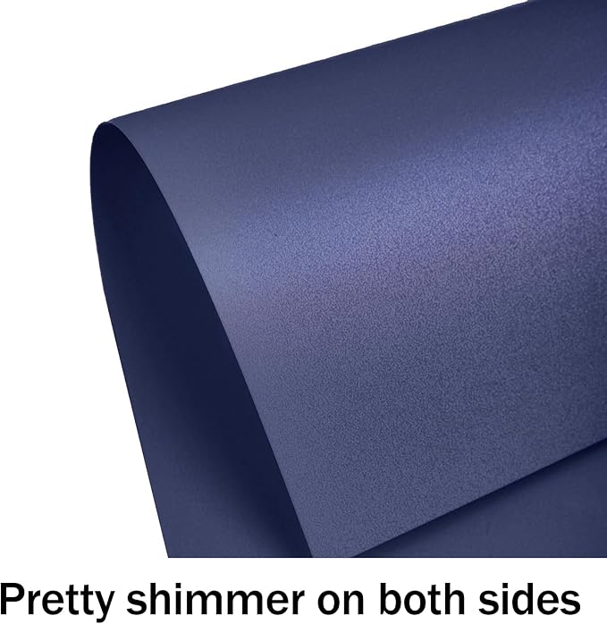 100 Sheets Navy Blue Shimmer Cardstock 8.5 x 11 Blue Paper, Goefun 80lb Card Stock Printer Paper for Christmas, Invitations, Certificates, Crafts, Wedding
