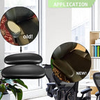 Office Chair Arm Rest Replacement Fits All Styles of Arms with 4" Mounting Hole Patterns Screws Set Desk Armrest Cover(2Pack)