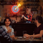 Dart Board Neon Sign for Adult Kids, Dart Target Neon Led Signs, Funny Decor for Man Cave Bar Game Room Bedroom Indoor, Man Cave Led Light Up Signs