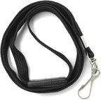 Lanyards Safety Black Lanyards Neck Flat Premium Breakaway Badge Lanyard with J-Hook for ID Nametag Badge Holder (Black, 50 PCS)