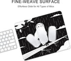 Auhoahsil Mouse Pad, 12 x 10 in Owl Theme Computer Mouse Pad for Desk, Premium-Textured Non-Slip Rubber Stitched Edges Waterproof Square Mouse Mat for Gaming Work Wireless Mice, Simple Black White