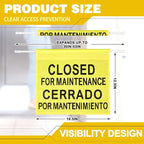 Leinuosen Closed for Maintenance Safety Sign with English and Spanish Text 27.56-51.18 Inch Expandable Yellow Commercial Hanging Doorway Safety Sign Banner for Restroom Office Hotel
