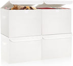 Bagnizer Large 22 Quart Linen Fabric Foldable Storage Bin Cube Organizer Basket with Flip-Top Lid & Handles, Clothes Blanket Box for Home, Office, Closet, White, 4 Pack 14.6 x 9.5 x 9.5”