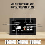 Memwake Digital Alarm Clock, Multiple Alarm Functions, Clock with Date and Day, Digital Alarm and Electronic Calendar for Seniors (White, 7 inch) (10-inch Black WiFi)