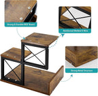 Jolitac Wood Desktop Shelf, Desktop Organizer Office Storage Rack Adjustable Wood Display Shelf 3 Tier Storage Display Rack Office Decor Stand Shelves with Metal Frame (Brown)