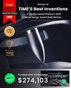 novium Hoverpen Interstellar - Futuristic Luxury Pen Made With Aerospace Alloys, Unique Aesthetic, Free Spinning Executive Pen, Gifts for Men & Women (Neptune Blue)