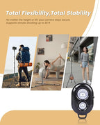 CAMBOFOTO 84" Phone Tripod, Tall Tripod Stand for Selfies with Flexible Gooseneck & Remote, Compatible with iPhone Android, Travel/Gopro/Ring Light/Webcam/Video Recording/Vlogging