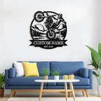 Custom Motorcycle Metal Signs Personalized Dirt Biker Name Sign Custom Garage Decor Motorbikes Wall Art Decor Motorcycle Sign Men Room Decorate Gifts for Men Husband Rider