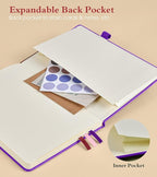 PAIBAS Lined Journal Notebook for Women Men, 160 Pages, A5 Hardcover Vintage Leather Journaling Notebooks for Work, School, Note Taking, Travel, Bible Study, Daily Diary for Writing 5.8"x8.5" (Purple)