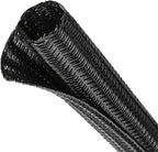 Split Wire Loom Tubing, Cable Protector Sleeve, Braided Cable Management for TV/Computer/Home Theater/Engine Bay, Cord Protectors from Pets No Chew (Black, 3/8"-25ft)