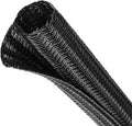 Split Wire Loom Tubing, Cable Protector Sleeve, Braided Cable Management for TV/Computer/Home Theater/Engine Bay, Cord Protectors from Pets No Chew (Black, 1/2"-10ft)