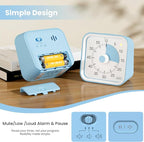 Visual Timer for Kids with Pause Function, 60 Minute Countdown Timer for Kids Desk Study, Teaching, Kitchen Cooking, Office Meetings, Time Management for ADHD (Blue)