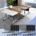 Conference Table Flip Top Mobile Conference Room Tables,Folding Conference Table with Wheels,Large Meeting Training Seminar Table Saving Space for Office Classroom(12C,47.2'')