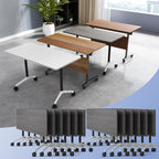 Conference Table Flip Top Mobile Conference Room Tables,Folding Conference Table with Wheels,Large Meeting Training Seminar Table Saving Space for Office Classroom(12C,70.8'')