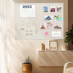 AMUSIGHT Double-Sided Large Cork Board with Linen, 48" x 36" Foldable Hanging Aluminum Framed Bulletin Board, Vision Board Pin Board Corkboards for Walls, Office, School Decor, 20 Pushpins