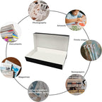 Lineco Museum Archival Storage Box, 11.75x18.25x3 in. Drop Front Design. Acid-Free with Metal Edge. Organize Photos, Pictures, Prints, Documents, Crafts, DIY. Black, 1 Pack