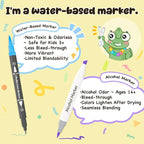 Ohuhu Markers for Adult Coloring Books No Bleeding 160 Colors Water-based Dual Tips Fineliner & Brush Coloring Markers for Kids Adults Beginners Drawing Pens for Journaling Lettering - Maui - Black