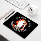 Auhoahsil Mouse Pad, 12 x 10 in Cute Skull Theme Computer Mouse Pad for Desk, Premium-Textured Non-Slip Rubber Stitched Edges Waterproof Square Mouse Mat for Gaming Work Wireless Mice, I am fine