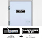 Maintenance Room Sign, Premium Durable Acrylic Material, Super Strong Adhesive, Quick Installation, Suitable for Your Home and Business (9 × 3 Inches, Black)