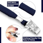 Marspark 50 Sets Clear Name Tags with Lanyard, Lanyards for ID Badges Reusable Strap with ID Holder Plastic Name Badges for Adults Business School Church Conference (Dark Blue)