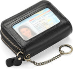 GOIACII Small Genuine Leather Wallet for Women, RFID Blocking Credit Card Holder Wallet