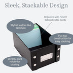 Snap-N-Store Index Card Holder Storage Box - Collapsible Organizer Box fits 1100 Flash Cards - Business, Recipe, or Note Card - 4 x 6, 1 Pack, Black