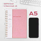 Spiral Notebook-5.75" x 8.125" College Ruled Journal with Inner Pockets and 160 Pages,PU Leather Cover Business Journal, Twin-Wire Binding Notebook Perfect for Office & Home School Supplies 3 pack Pink/MintGreen/Violet