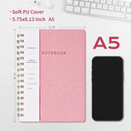 Spiral Notebook-5.75" x 8.125" College Ruled Journal with Inner Pockets and 160 Pages,PU Leather Cover Business Journal, Twin-Wire Binding Notebook Perfect for Office & Home School Supplies 3 pack Pink ReefBlue Khaki