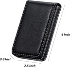 Outus 2 Pieces Business Card Holder, PU Leather Business Card Case Pocket Wallet with Magnetic Shut for Valentines Gift Men Women(Black and Coffee,Classic)
