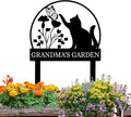 Personalized Garden Sign | Custom Cat Garden Stake Sign | Funny Garden Signs Decorative | Garden Signs to Personalize | Cat Butterfly Yard Sign Pet Outdoor Sign | Animal Metal Sign Plaque