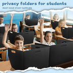 24-Pack Plastic Desk Dividers for Students, Privacy Folders for Students - Durable & Easy-to-Clean Privacy Panels with 40 Labels & Light Holes, Testing Dividers for Classroom - Classroom Must-Haves