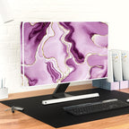 Baocicco Violet Gold Marble Waterproof Weatherproof and Dust-Proof TV Screen Cover 75 Inch for Home Office Creative TV Covers for TVs Screen Anti-Static Dustproof Protective