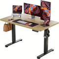 ErGear Height Adjustable Electric Standing Desk, 47.2 x 23.6 Inches Sit Stand up Desk with 1.18" Thickness Whole-Piece Desktop, Memory Computer Home Office Desk (Natural Wavy)