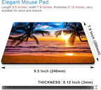 IMAYONDIA Sunshine Beach Coast Sea Palm Trees Mouse Pad,Hawaiian Coconut Trees Mousepad, Pacific Sunrise Sunset Mouse Mat, Square Mouse Pad for Office Laptop Computer PC Men Women, 9.5 x 7.9 Inch
