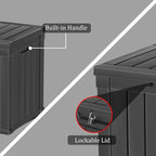 PATIOEASY 50GAL Deck Box Black,Waterproof Resin Outdoor Storage Box，Garden，Pool Supplies，Patio Furniture