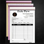 Custom Invoice Book in 3-Part /2-Part Receipt Book with Carbon Copies Personalized Carbonless Service Invoice Form Books Sales Order Book with Company Name Logo Address,B-Order Form Book