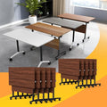 Conference Table Flip Top Mobile Conference Room Tables,Folding Conference Table with Wheels,Large Meeting Training Seminar Table Saving Space for Office Classroom(10D,47.2'')