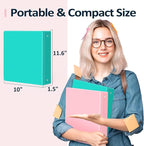 BinderX Extra Durable 3 Ring Binder, Round Rings 1 Inch Binder, Fits 175 Sheets of 8.5x11 Paper, Customizable View Cover with Inside Pockets, Cute 1" Binders, 1 Inch Binders 3 Ring, Pink