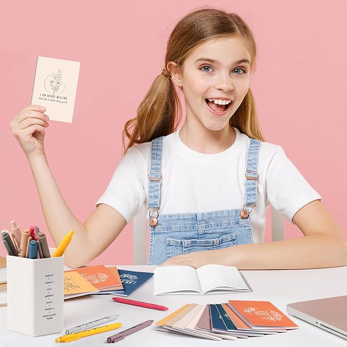 48 Set/96 Pcs Positive Affirmation Gift Set Gratitude Notebooks with Pens Small Bags Motivational Encouragement Notepads Daily Affirmations Journal for Women Stress Relief Self Care (Simple)
