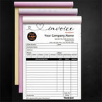 Custom Invoice Book in 3-Part /2-Part Receipt Book with Carbon Copies Personalized Carbonless Service Invoice Form Books Sales Order Book with Company Name Logo Address,F-Invoice Book