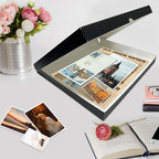 Lineco, Archival Folio Storage Box. Acid-Free, Metal Edge Boxboard, Clamshell Lid. 16 x 20 x 1.75 Inches. Preserves and Organizes, Stores Photos, Documents, Craft, Prints, DIY. Black, Pack of 10