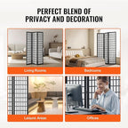VEVOR Room Divider, 3 Panel Japanese Room Divider, Wood Folding Privacy Screen Indoor, Japanese Partition Dividers Portable Decoration Screens, for Room Separation Home Office Restaurant & Bedroom