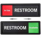 Restroom Sign – In Use/Available Slide Switch Sign ，Premium Durable Acrylic Material, Super Strong Self-Adhesive, Quick Installation, Suitable For Your Home And Business (9×3 Inches, Black)