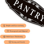 Pantry Door Sign Sticker for Kitchen, Self-adhesive Farmhouse Pantry Decor for Home，Waterproof Vinyl Food Storage Decals for House Area, Glass/Wooden Door, Restaurant （Black）
