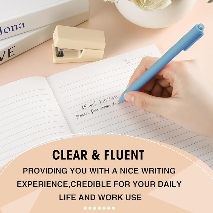 Fulmoon 50 Pcs Ballpoint Pens Bulk Retractable Comfortable Writing Pens Cute Back to School Supplies in Medium Point 1.0 mm for Teacher Student Bridal Shower Baby Shower (Light Blue)