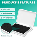 MotiMind 4 Pcs Black Archival Pigment Waterproof Ink Pad for Stamps 3.7 x 2.5 Inch Permanent Waterproof Black Ink Pad for Card Making, Stamping, Scrapbooking Gift